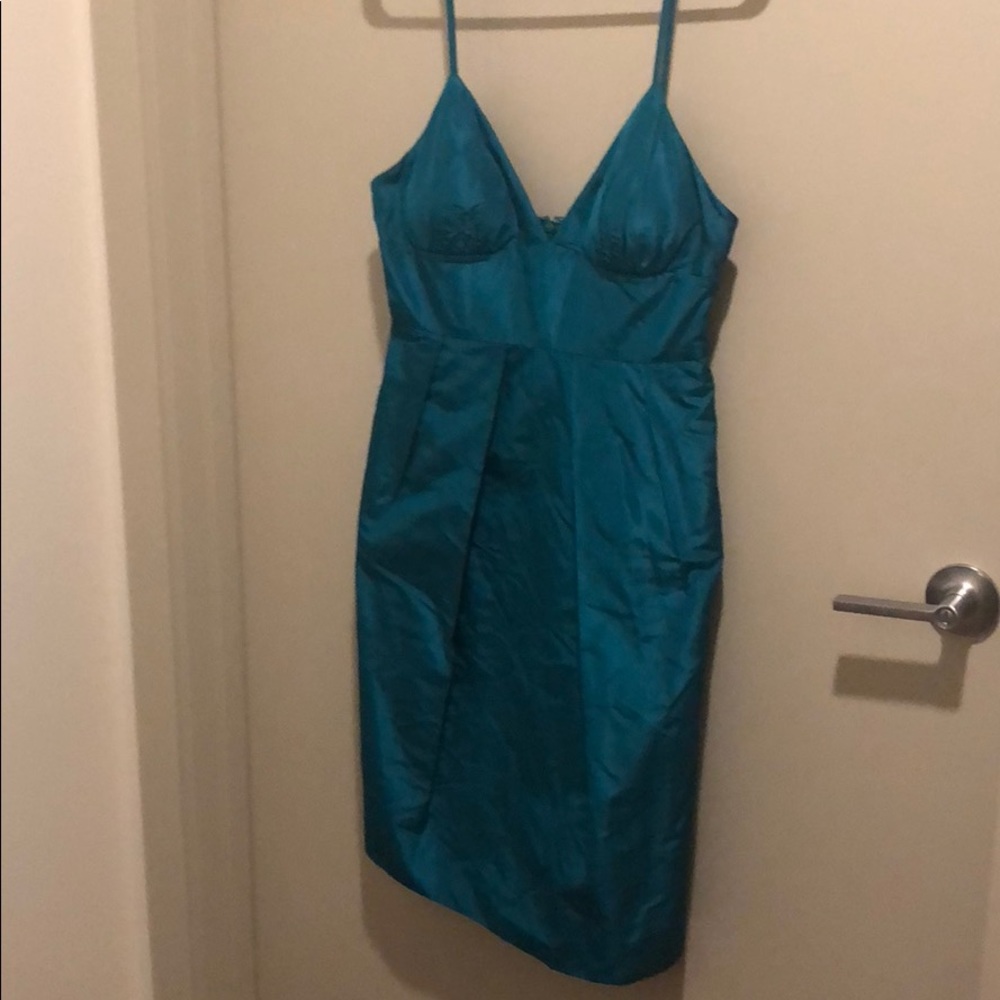 Sz8 J. Crew Adrienne Dress in Peacock - Picture 3 of 8